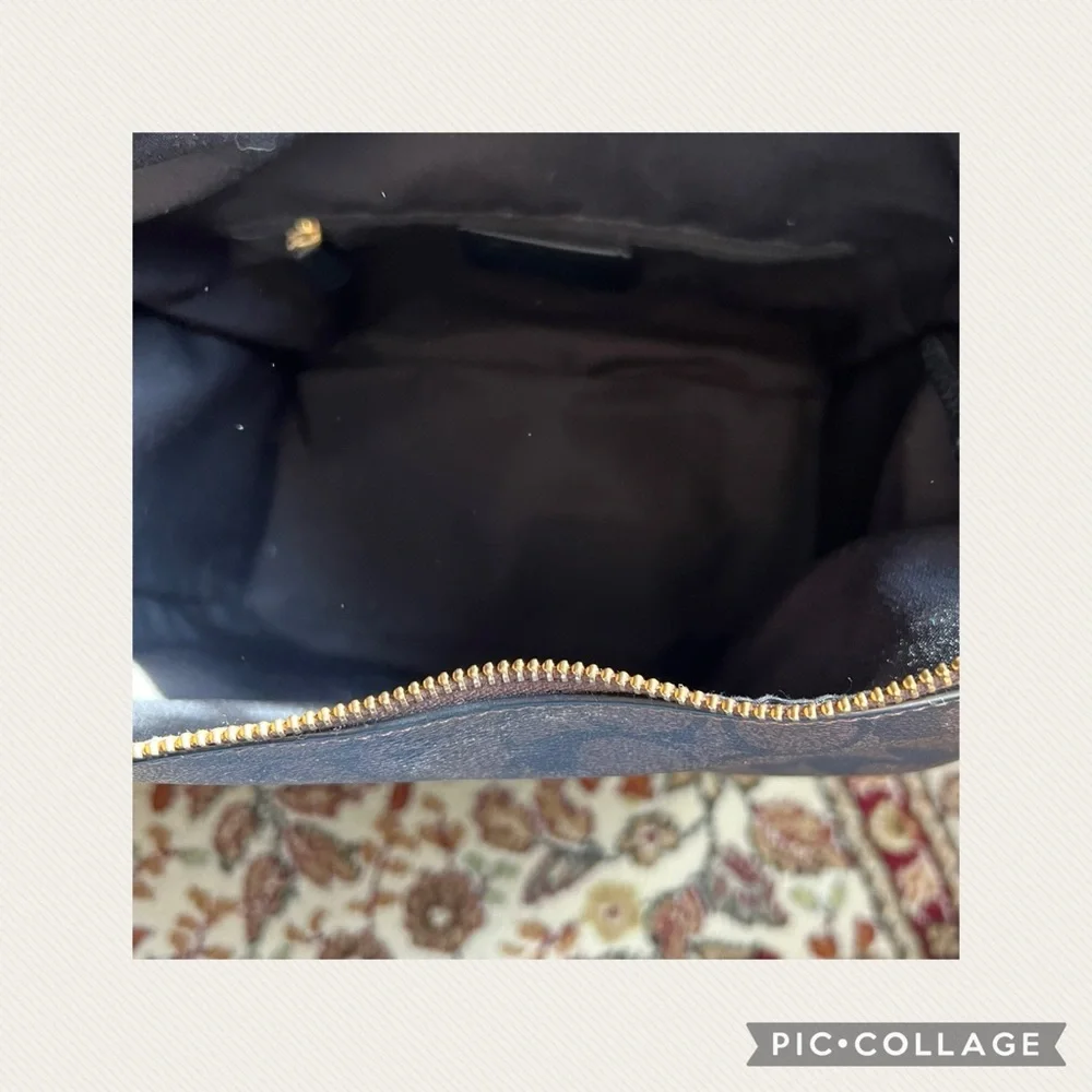 Used 1X Coach Walnut Brown/Black Pennie Signature Leather Crossbody Bag - Picture 10 of 11